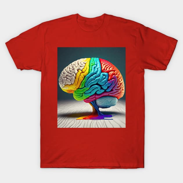 Multicolored brain T-Shirt by psychoshadow